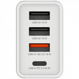 Chargeur secteur Verbatim GaN 3x ports USB-A + 1x port USB-C 30W (Blanc)