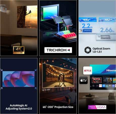 Vidéoprojecteur - HISENSE - M2SE Pro - 4K UHD - Triple Laser Trichroma - 1150 ANSI Lumens - Smart TV VIDAA - Dolby Vision