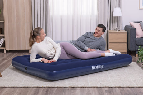 Matelas gonflable camping - BESTWAY - 2 places - 191x137x22 cm avec pompe électrique externe Powertouch