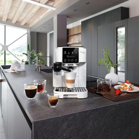 Machine expresso broyeur - De'Longhi - Magnifica start - ECAM220.61.W - 4 recettes - Blanc inox