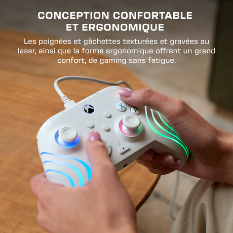 Manette de jeu - Xbox Series X|S, Xbox One et PC - Afterglow Wave - RGB - Filaire - Blanc- TURTLE BEACH
