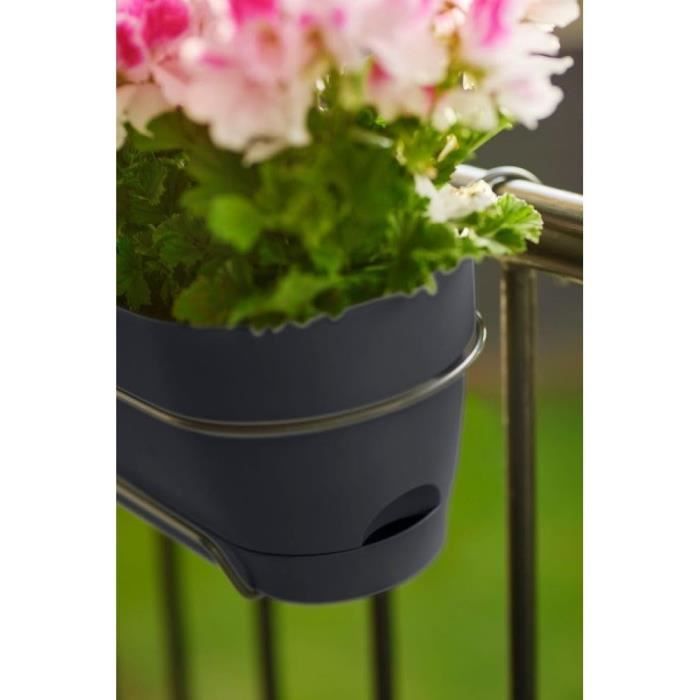 Balconniere ELHO Vibia Campana Allin1 Rectangulaire - ÿ 70 - Plastique - 11 l - Anthracite