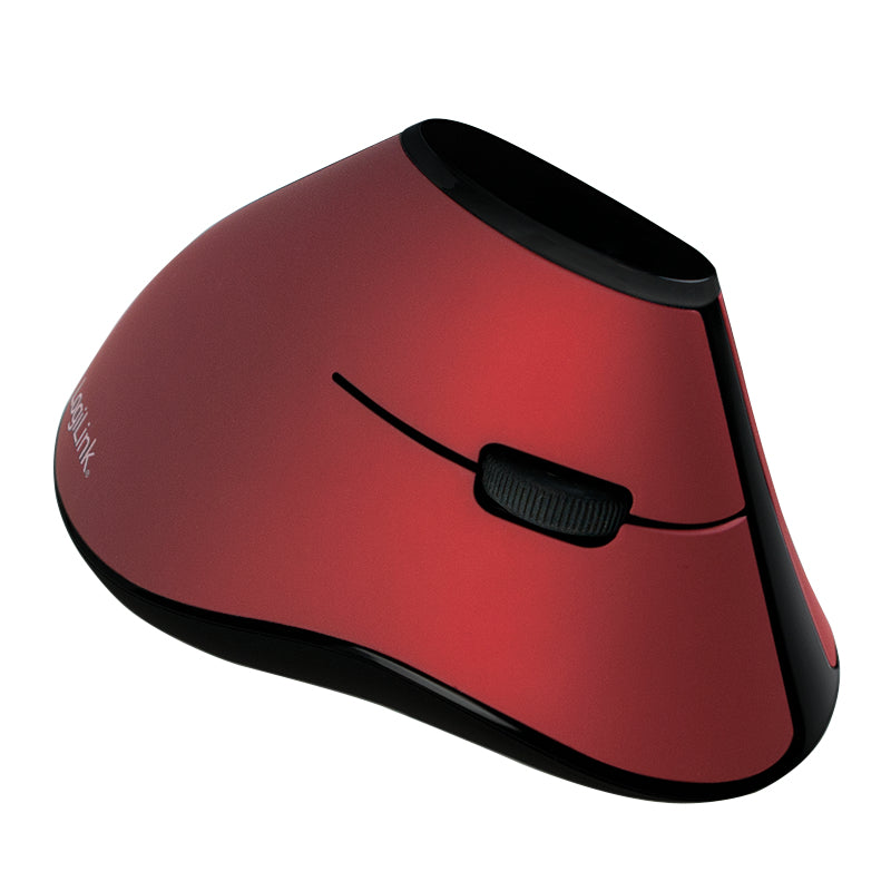 Souris sans fil LogiLink verticale pour droitier (Noir/Rouge)
