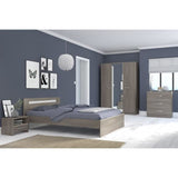 PARISOT Chambre complete adulte - Contemporain - DÈcor noyer silver - l 140 x L 190 cm - YSA