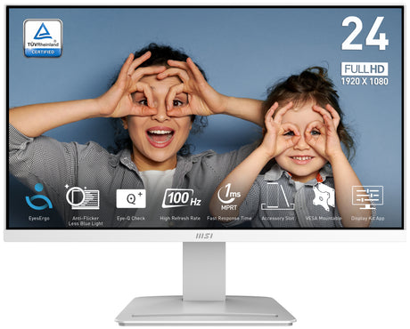 Ecran PC - MSI - 23,8'' - FHD - 100Hz - Dalle VA - 1ms - Blanc - PRO MP2412W