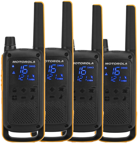 Motorola Talkabout T82 Extreme Quad Pack portable radio 2 bandes PMR 446 MHz 16 canaux noir, jaune (pack de 4)