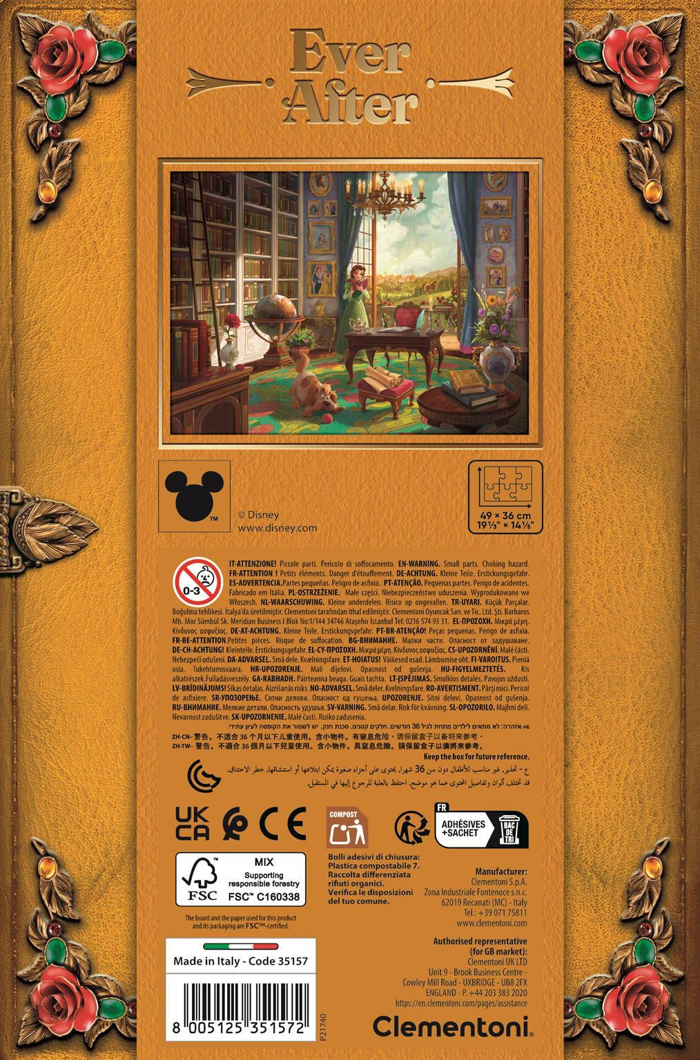 CLEMENTONI - Ever After - Puzzles 500 pieces - Disney Princesses - Belle