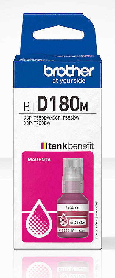 Bouteille d'encre - Brother - BTD180M - Magenta - 5000 pages - Unité - Standard