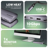 Station d'accueil portable USB-C 3.2 Axagon HMC-6GM2 avec lecteur SSD (Gris)