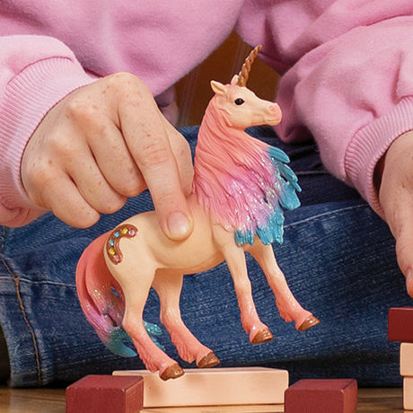 Figurine Licorne Marshmalow, jument, Pelage doux et criniere colorée, SCHLEICH 70723 Bayala, Des 7 ans