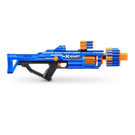 Blaster a Tir Rapide - ZURU - XSHOT Insanity Berzerko - Blaster a canon rotatif avec 8 fléchettes et tir rapide jusqu'a 27 metres