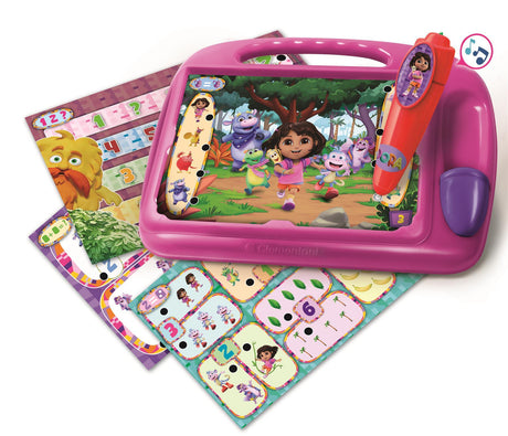 Clementoni - Pupitre Dora - Jeu éducatif - Découvre les formes, les couleurs, les chiffres, l'espace et les dimensions - 4 ans