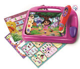 Clementoni - Pupitre Dora - Jeu éducatif - Découvre les formes, les couleurs, les chiffres, l'espace et les dimensions - 4 ans