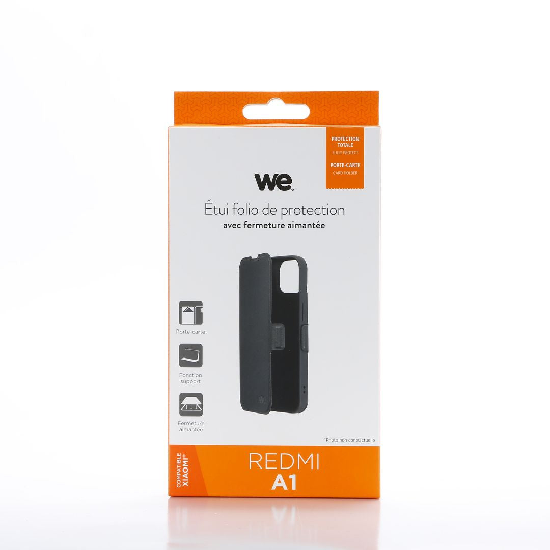 WE Etui folio AIMANTE XIAOMI REDMI A1 / A2 Noir