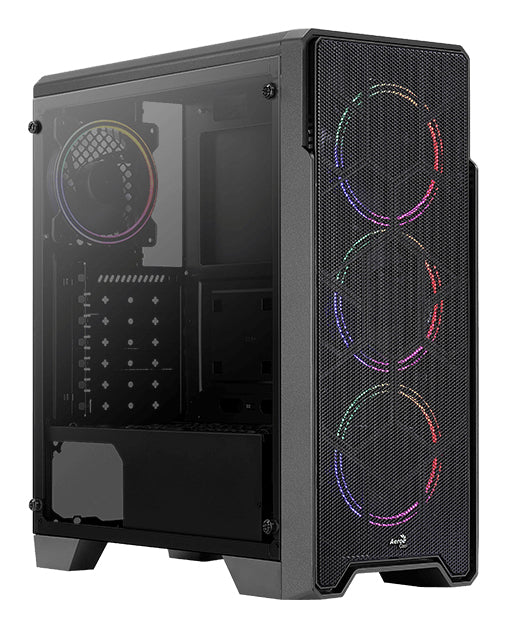 Boitier Moyen Tour ATX AeroCool Ore-G Saturn V1 RGB avec panneau vitré (Noir)