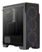 Boitier Moyen Tour ATX AeroCool Ore-G Saturn V1 RGB avec panneau vitré (Noir)