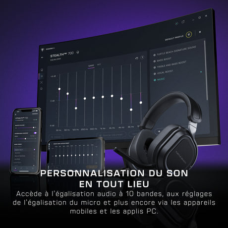 Casque gaming sans fil - Turtle Beach Stealth™ 700X (Gen3) - Noir - Xbox, PS5, PS4, PC, mobile, 60mm, Bluetooth, 80h
