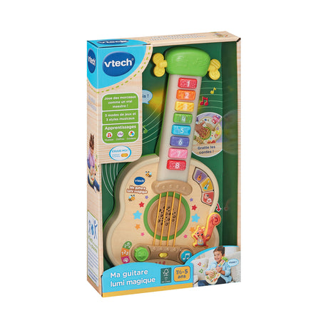 MA GUITARE LUMI MAGIQUE (JOUET AVEC PARTIE BOIS CERTIFIE FSC)