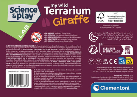 Mini Terrarium - Clementoni - Girafe - Jeu de sciences et d'expériences - Des 7 ans - Fabriqué en Italie