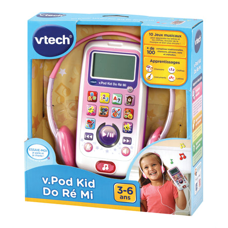 Baladeur musical éducatif VTECH V.Pod Kid Do, Ré, Mi rose - Pour enfants de 3 a 6 ans