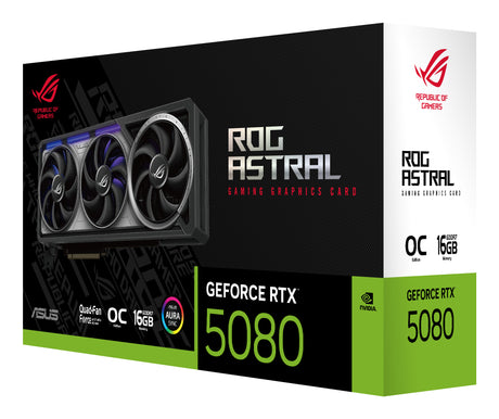 Carte graphique - ASUS - ROG Astral RTX 5080 - 16 Go GDDR7 - DLSS 4 - Dual HDMI/Tri DisplayPort