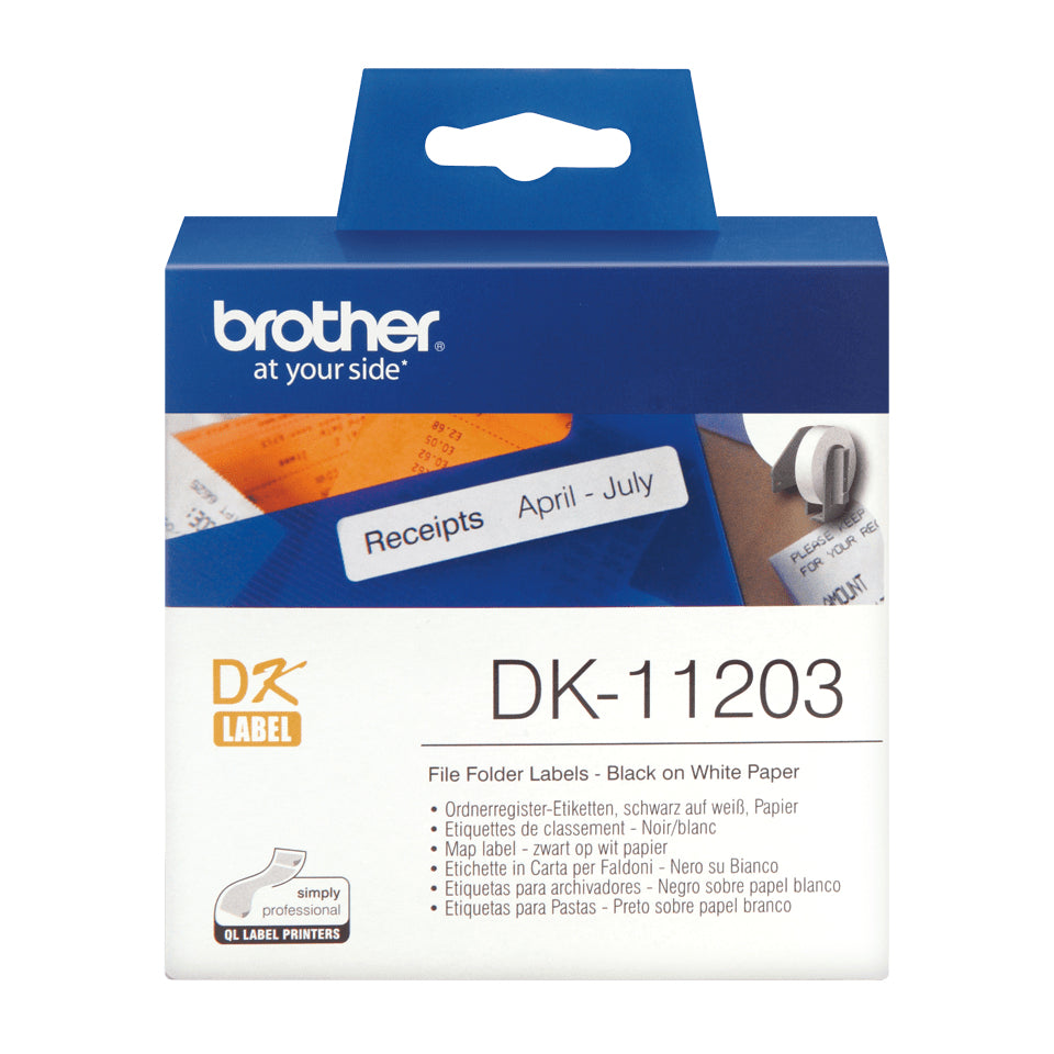 Rouleau de 400 étiquettes adhésives Brother DK-11203 - 17x87mm (Blanc)