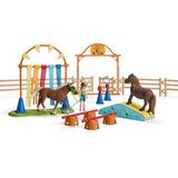 Coffret d'entraînement agilité équestre avec Cheval, Ensemble de 41 Pieces, Schleich 42481 Farm World, des 3 ans