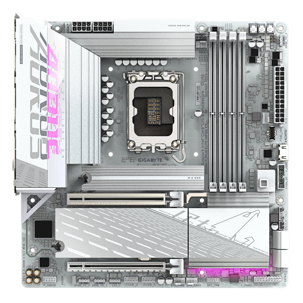 Carte Mére Gigabyte B860M Aorus Elite WiFi6E Ice (Intel LGA 1851) Micro ATX