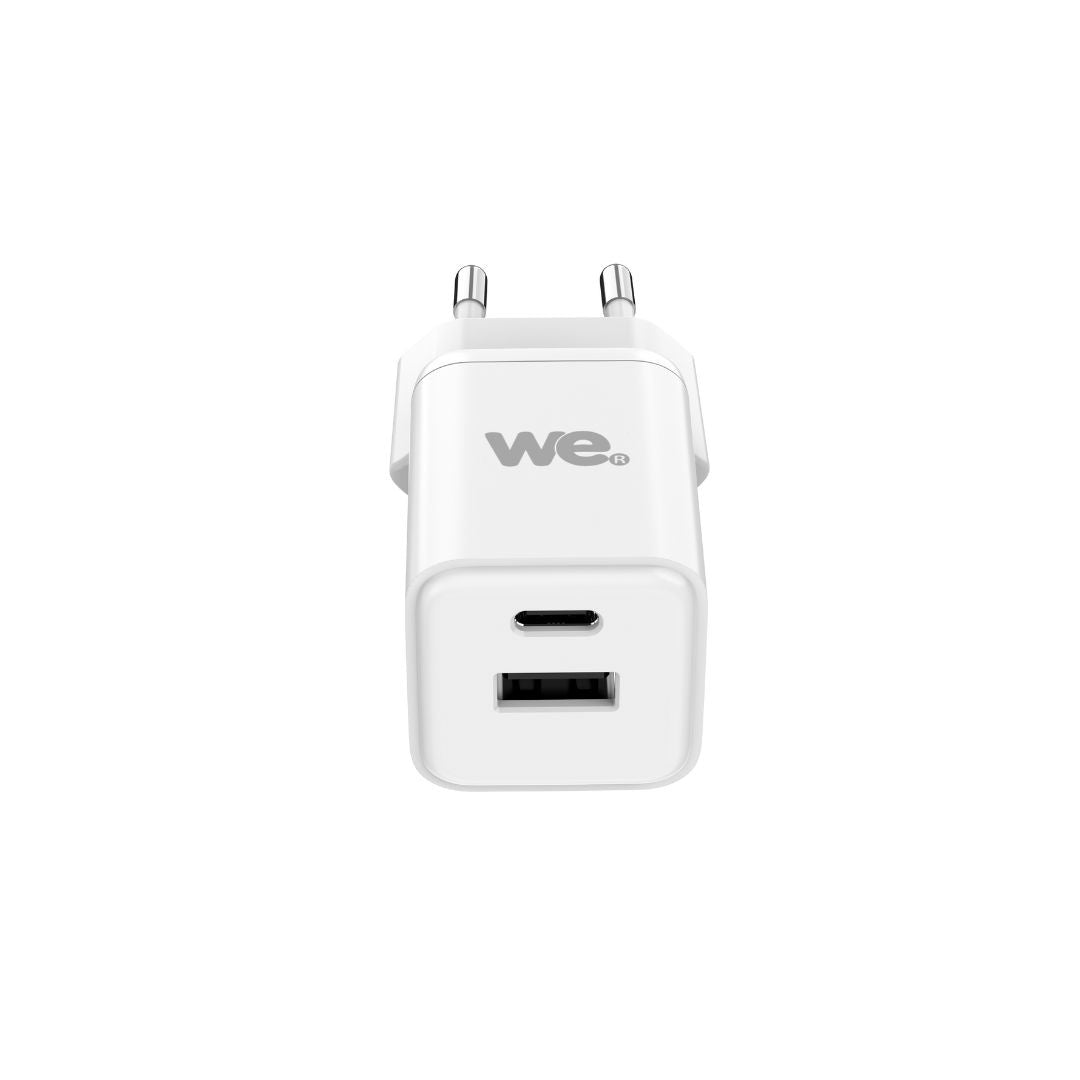 Chargeur secteur WE GaN 1 Port USB et 1 Port USB-C - 20W - Compatible Power Del