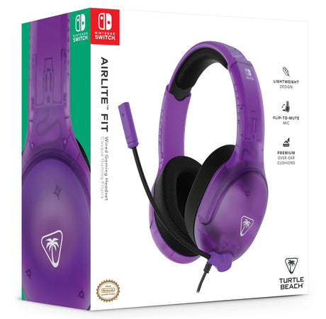 Casque Gaming filaire - TURTLE BEACH - Nintendo Switch - Airlite Fit - Violet Fantôme