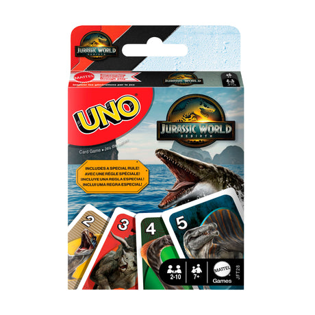 UNO Jurassic World Renaissance - Jeu de cartes - Pour toute la famille - Mattel Games - 7 ans et +