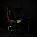 Chaise de bureau gaming - KONIX - Phantom - Éclairage RVB - Inclinaison 135° - Synthétique - Coussin lombaires et cervicaux - Noir