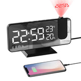 Radio réveil grand affichage avec projecteur,ecran effect miroir port USB pour l