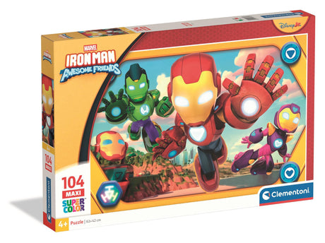 CLEMENTONI - 104 pieces Maxi - Iron Man and his awesome friends