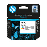 HP 22 Cartouche d'encre trois couleurs authentique (C9352AE) pour HP DeskJet F380/D1530/D2460/F2180/F4100, OfficeJet 4300/5600