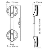 RIDDER Barre d'appui télescopique à ventouse 12,5 cm 100 kg A0150301