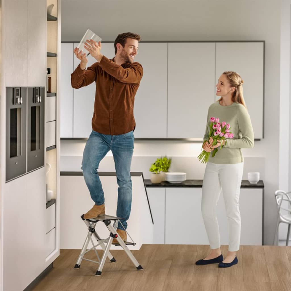 Hailo Stepladder 2 steps Mini Comfort 45 cm Aluminum 4310-100