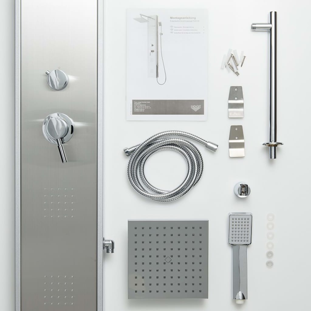 SCHÜTTE Shower panel with lever mixer TAHITI Inox