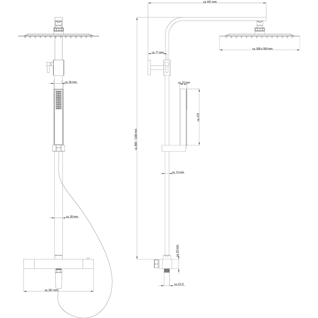 SCHÜTTE Système de douche dual thermostatique SUMBA