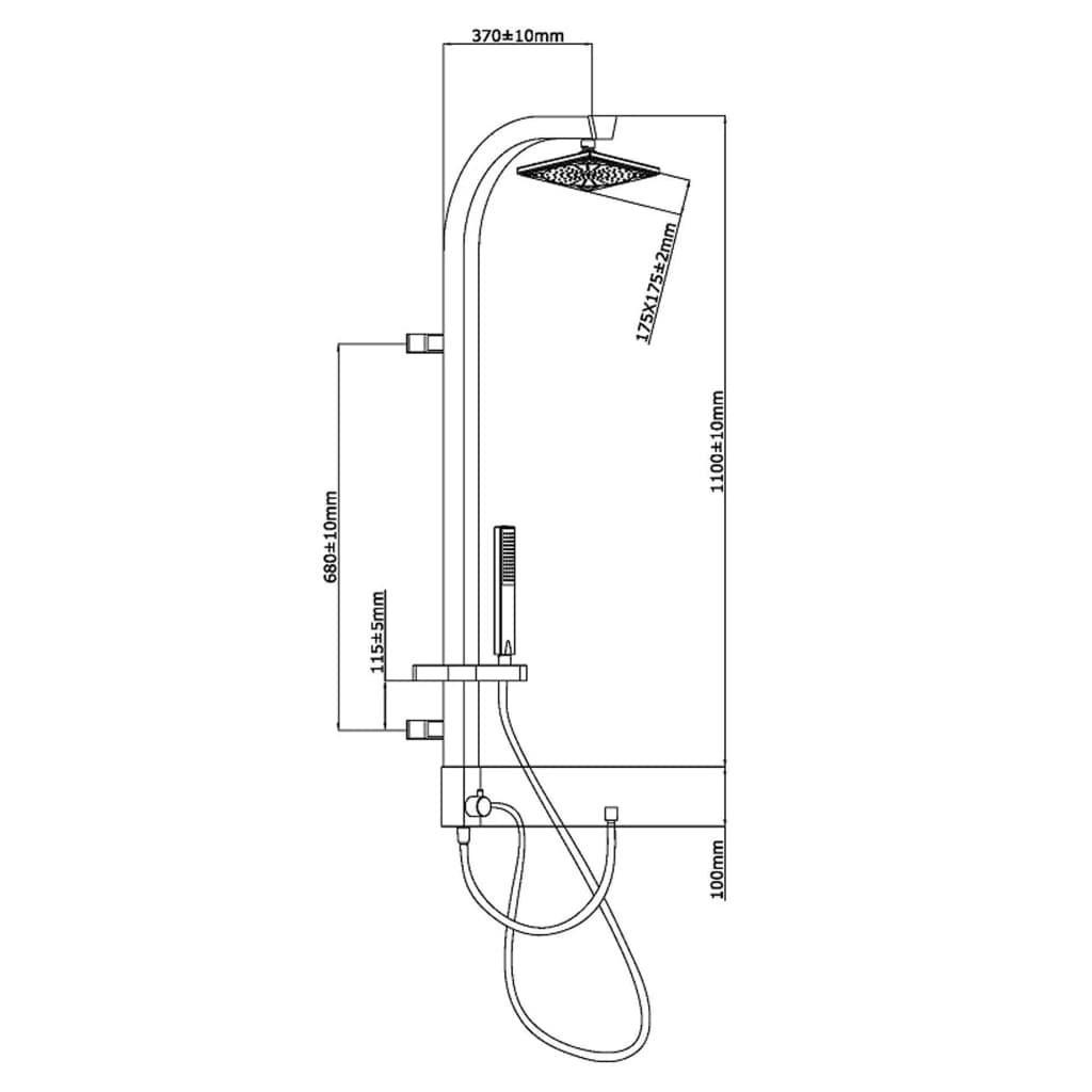 SCHÜTTE MADAGASKAR overhead shower set white-chrome