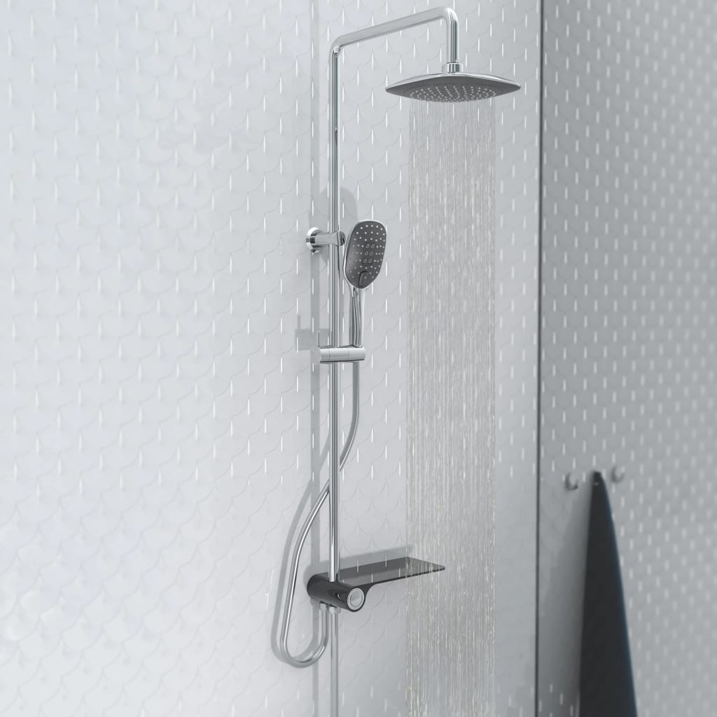 SCHÜTTE Ensemble de douche avec bac latéral AQUASTAR chrome-anthracite