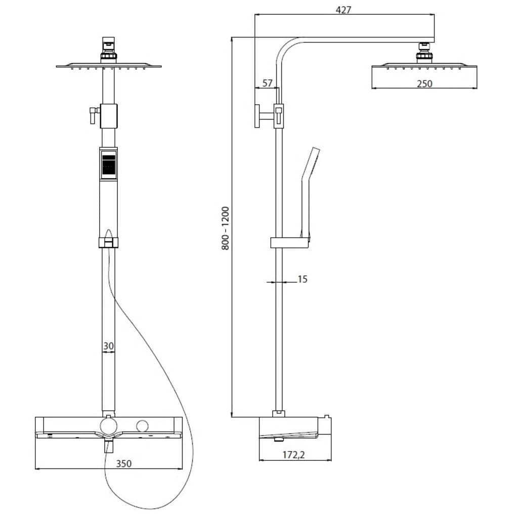 SCHÜTTE Système thermostatique de douche OCEAN