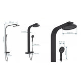 SCHÜTTE Shower head set with thermostatic tray SAMOA RAIN