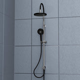 SCHÜTTE Jeu de douche au-dessus de tête MATAO RAIN Noir mat chromé