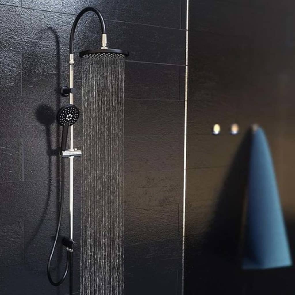 SCHÜTTE Jeu de douche au-dessus de tête MATAO RAIN Noir mat chromé