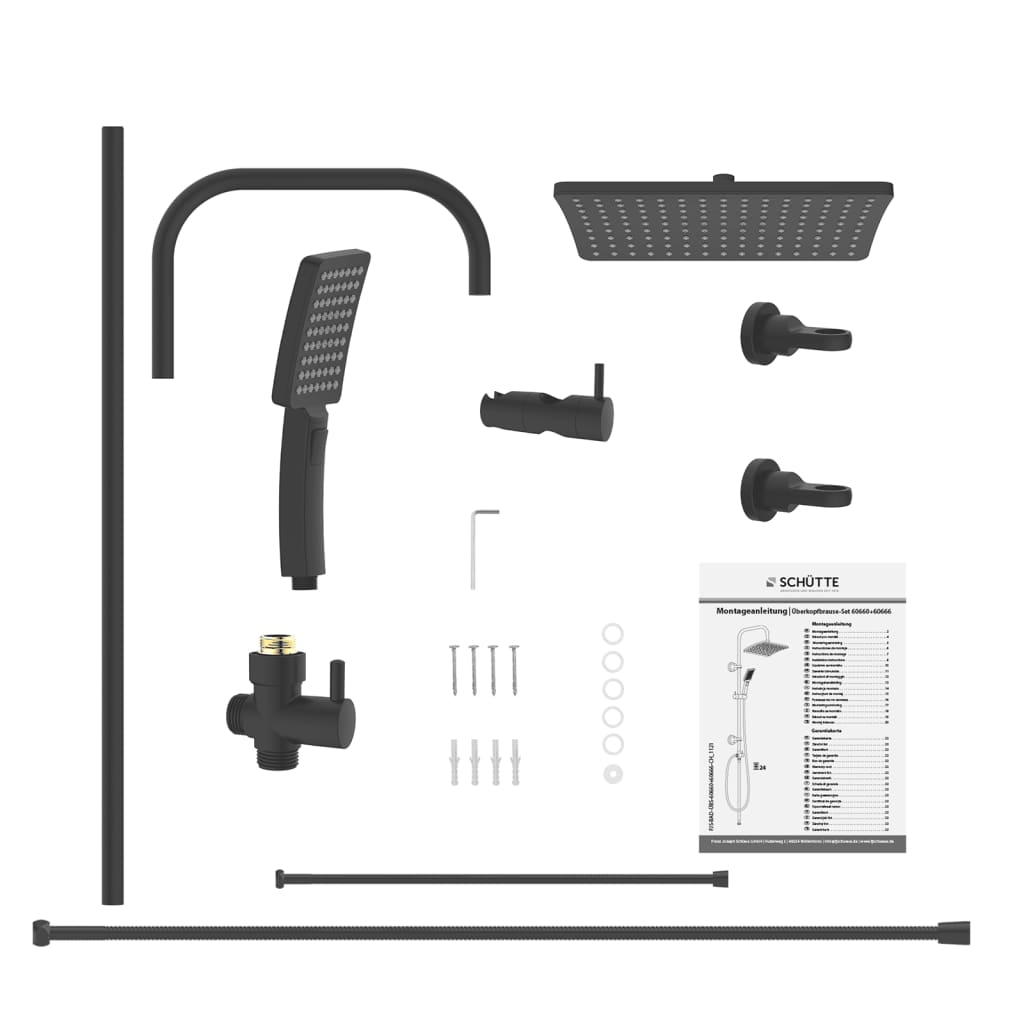 SCHÜTTE MALLORCA overhead shower set matt black