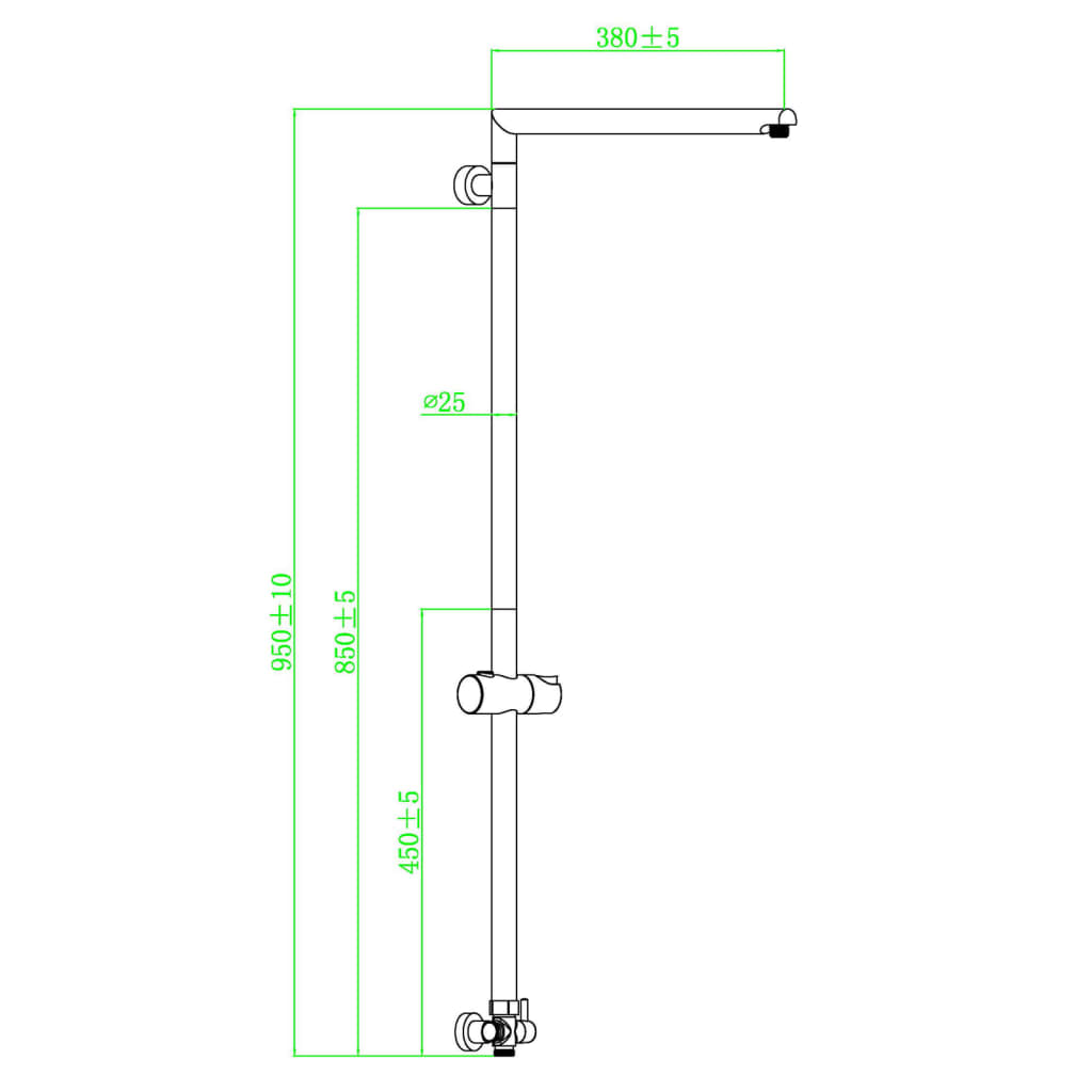 SCHÜTTE MARSEILLE overhead shower bar chrome