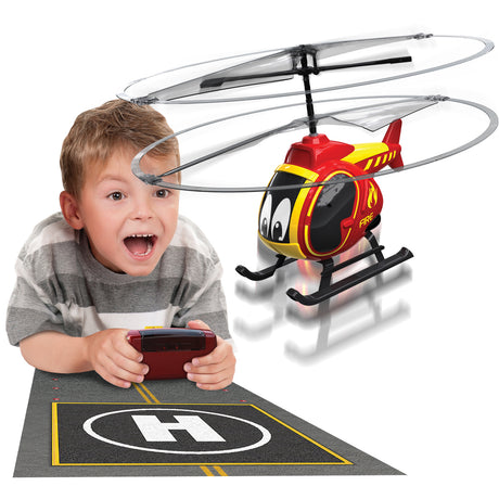 Hélicoptere télécommandé Pompier TOOKO - des 4 ans - Rouge