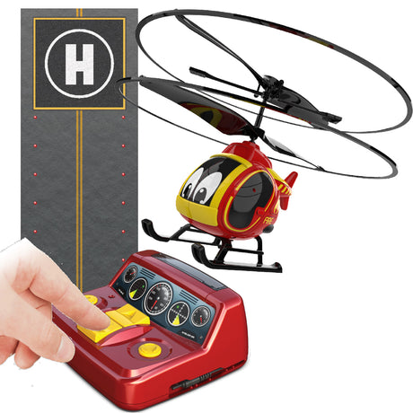 Hélicoptere télécommandé Pompier TOOKO - des 4 ans - Rouge