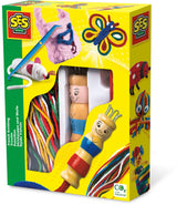 SES Creative - Tricotin - Kit Tricotin Enfant - Activité Manuelle Loisir Créatif-Poupée Tricotin en Bois - Outil de Tissage - 5+